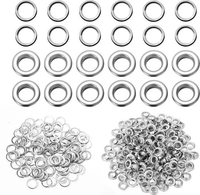 Imagen del producto de Ojales metálicos de 10 mm para cuero y tela, 200 unidades, color plateado