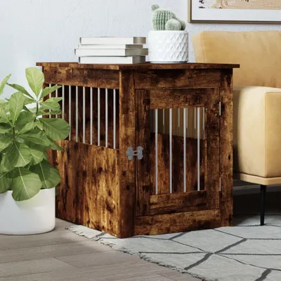 Obrázek produktu pro vidaXL Klec pro psy ve stylu nábytku z kouřového dubu 55x75x65 cm materiál na bázi dřeva