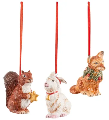 Produktbild von Villeroy & Boch Nostalgic Ornaments: Ornamente Waldtiere Set 3tlg. 7cm