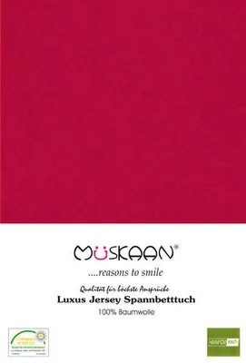 Produktbild von Jersey Spannbettlaken 180x200 - 200x200 cm Bordeaux - 100% Baumwolle