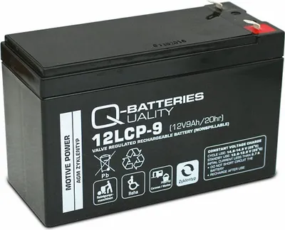 Produktbild von Q-Batteries 12LCP-9 / 12V - 9Ah F1 Blei Akku Zyklentyp AGM - Deep Cycle VRLA