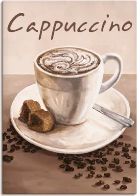 Produktbild von ARTland Leinwandbild Cappuccino - Kaffee Größe: 50x70 cm
