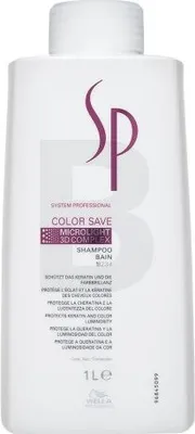 A white bottle of Wella Professionals SP Color Save Shampoo.