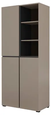 Productafbeelding van Schoenenkast Kaunas, opbergkast, 80x40x184 cm, kleur naar keuze: Congo / Zwart