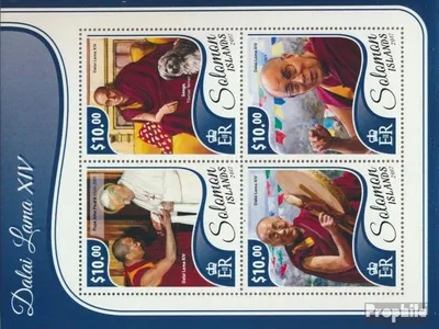 Produktbild von Briefmarken Salomoninseln 2017 Mi 4747-4750 Kleinbogen (kompl. Ausg.) postfrisch Dalai Lama