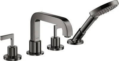 Produktbild von 4-Loch Fliesenrandarmatur AXOR CITTERIO DN 15 m Hebelgr. u Ros. pol. bl chrome polished black chrome