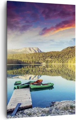 Produktbild von Bild auf Leinwand - Leinwandbild - Einteilig - See Berge Wasser - 80x120cm - Wand Bild - Wanddeko - Wandbilder - Leinwanddruck - Wanddekoration - Leinwand bilder - Wandbild - PA80x120-3595