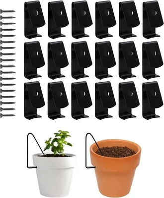Produktbild von Famanu Pflanzenhänger Terracotta Töpfe - Robuste Metallclips für 15-20 cm Blumentöpfe