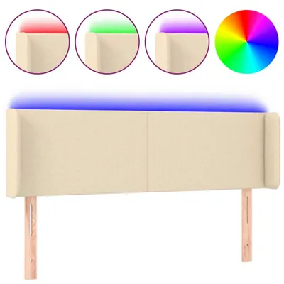 Produktbild von vidaXL LED Kopfteil Creme 147x16x78/88 cm Stoff