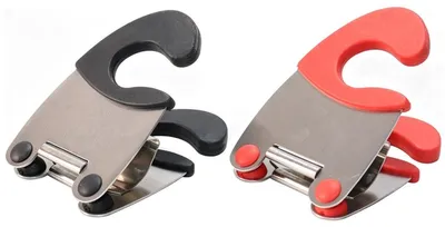 Topfrandklemmen 2er-Pack, Edelstahl, hitzebeständig, schwarz/rot