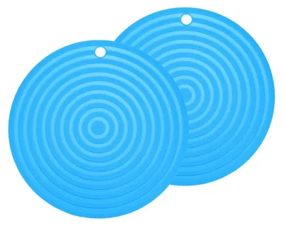 Immagine prodotto di Sottobicchieri in silicone, 2 pezzi, rotondi, diametro 23,6 cm, colore blu