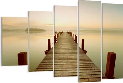 Produktbild von Bild auf Leinwand - Leinwandbild - Brücke See - 150x100cm - Wand Bild - Wanddeko - Wandbilder - Leinwanddruck - Bilder - Kunstdruck - Wanddekoration - Leinwand bilder - Wandkunst - EG150x100-3625