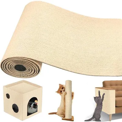 Produktbild von Klettkrallen für Katzen, schützt Tücher, Sessel und Möbel, 100x30 cm, Selbstklebend, für Tücher, Möbel, Katzenkrallen.