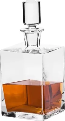 Produktbild von KROSNO Caro Quadratische Whiskykaraffe mit Stopper, 750 ml, Handgemacht