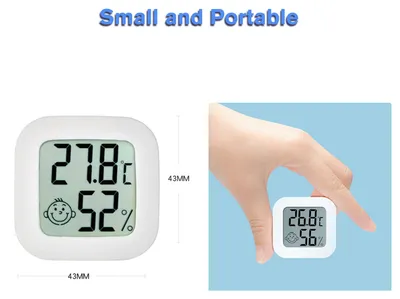 Obrázok produktu pre Digitálny vlhkomer a teplomer, meradlo vnútornej vlhkosti, mini izbový teplomer s monitorom vlhkosti a teploty, presný vlhkomer pre domácnosť, skleník, kanceláriu a školu