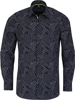 Produktbild von OLYMP Level Five body fit Hemd Langarm Muster schwarz Größe 39