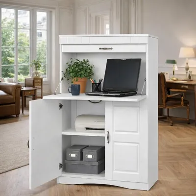 Produktbild von Sekretär Landhausstil weiß mdf Schreibtisch 78 x 36 x 124 #345