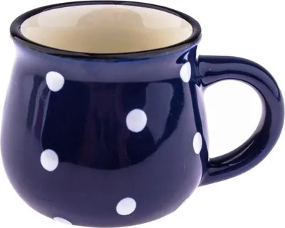 Produktbild von Keramikbecher mit Punkten - blau 75 ml