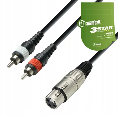 Immagine prodotto di Cavo Adam Hall K3YFCC0600: connettori XLR (maschio) - 2 RCA, lunghezza 6 metri