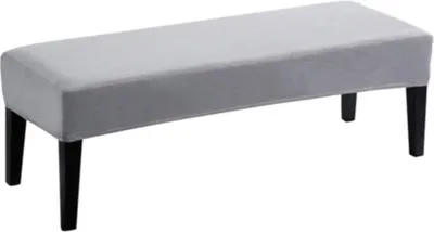 Produktbild von Samtbezug für Esszimmerbank, weicher Stretch Bezug für Bettbank, abnehmbar, waschbar, Möbelschutz für Wohnzimmer, Küche, Schlafzimmer,Hellgrau