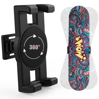 Immagine prodotto di Supporto girevole a 360° per skateboard, sistema di fissaggio a parete flottante, confezione da 1