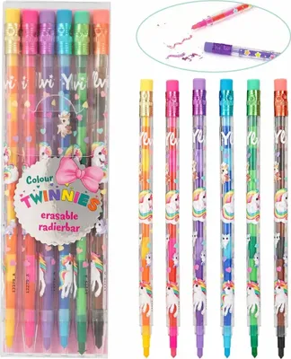 Immagine prodotto di Matite colorate Twinnies Ylvi 6, con gomma, da 6 anni,, Depesche