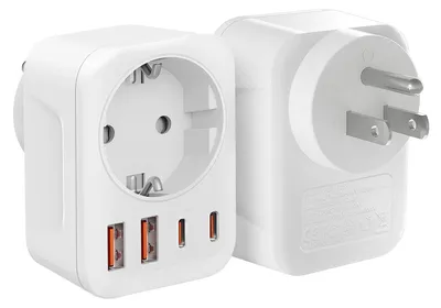 Productafbeelding van 5-in-1 Amerikaanse adapter met 2 USB-A en 2 USB-C voor USA, Canada, Mexico