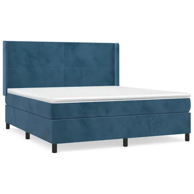 Produktbild von Boxspringbett mit Matratze Dunkelblau 160x200 cm Samt