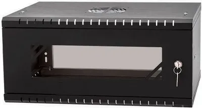 Produktbild von Rack Cabinet 19" 6U, 350mm, Glass Door, Black