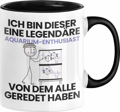 Produktbild von Aquarium-Enthusiast Geschenk Tasse Lustige Geschenkidee Geburtstag für Aquarium-Enthusiast Ich Bin Dieser Legendäre Aquarium-Enthusiast Von Dem Alle Geredet Haben Kaffee-Becher (Schwarz)