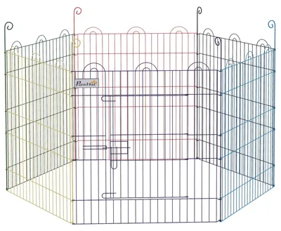 Produktbild von Freilaufgehege, Welpenauslauf, modulares Design, verriegelbar, Metall, Ø120x60H cm, Bunt