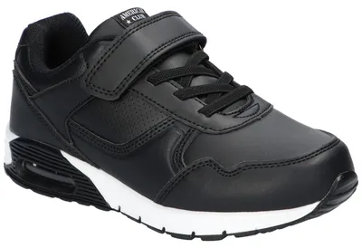 Produktbild von American Club ES216, Kinder Sportschuhe Klettverschluss Leder-Einlegesohle AIR Sohle, Schwarz 32