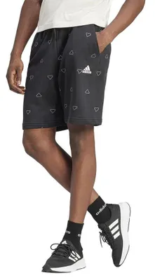 Productafbeelding van Adidas heren shorts, seizoenscollectie, met monogramprint, zwart/wit, maat M