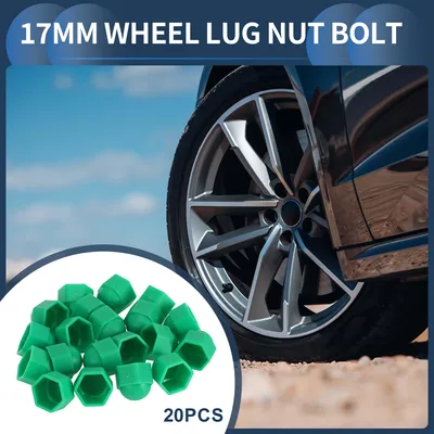 Image de Cache-Écrou De Roue Extérieur 17Mm Pour Jantes Et Pneus - Boulons De Roue - Capuchons De Protection Anti-Poussière En Plastique Vert