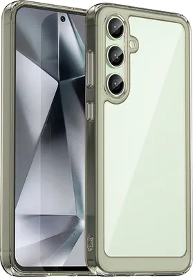 Image de Etui pour Samsung Galaxy S24 FE transparent, antichoc Etui de protection en silicone TPU gris titane