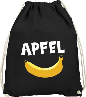Image de Sac de gym impression drôle pomme banane blague nonsense Gymbag Moonworks® noir unisize