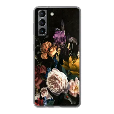 Produktbild von MuchoWow® Handyhülle Schutzhülle Hülle für Samsung Galaxy S21 Blumen - Rosen - Muster Silikon Softcase Handy Hülle - Softcase