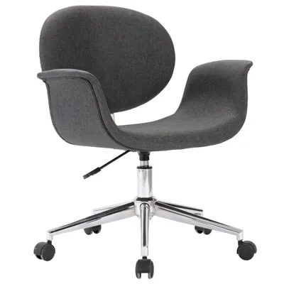 Image de vidaXL Chaise de salle à manger pivotante Gris Tissu
