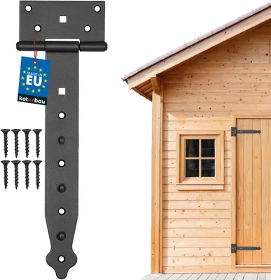 Produktbild von KOTARBAU® Kreuzgehänge 250 mm Ladenband Torscharnier Türband Werfgehänge Scharnier Baubeschlag Gartentorband Gartentorfalle Pulverbeschichtet (250 mm)