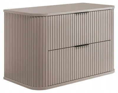 Zdjęcie produktu dla Szafka Łazienkowa Wisząca Pod Umywalkę 80 Cm Kaszmir Ryflowane Fronty