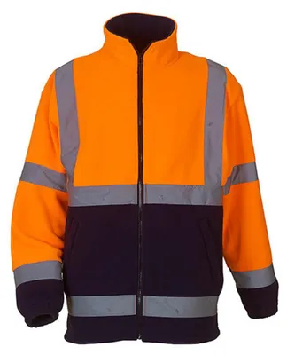 Productafbeelding van Yoko - Fleecejas, veiligheidskleding voor heren, model LT5498 (3XL) (fel oranje/marineblauw)