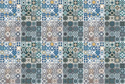 Produktbild von Fliesenaufkleber 20 x 20 cm – 24 Stück – Selbstklebend – Wasserfest – Pflegeleicht – Hitzebeständig – Für Küche & Bad – Mosaik aus bunten Fliesen