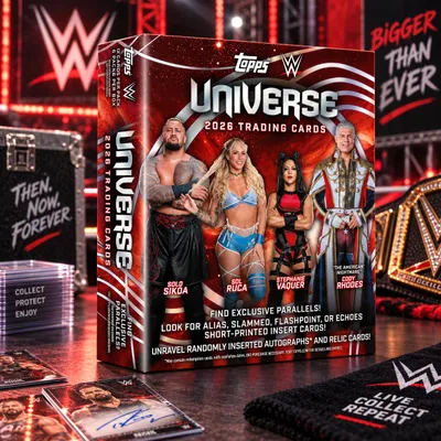 Produktbild von 2026 Topps Universe WWE Mega Box, KI-generiertes Bild