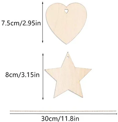 100 Stück Sterne und Herzen für DIY Dekoration