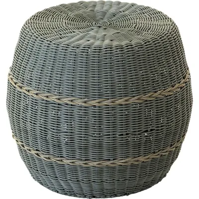 Produktbild von Hocker Fußhocker LAOS Rattan grün Ø46x40cm