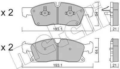Produktbild von METELLI Bremsbeläge Satz Vorne Bremsklötze passend für MERCEDES-BENZ M-Klasse (W166) 22-0927-4