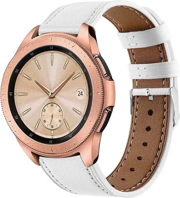 Produktbild von Strap-it Samsung Galaxy Watch 42mm Armband Leder (Weiß)