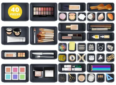 Immagine prodotto di Set di 40 organizer per cassetti, ideale per ufficio e cucina