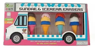 Immagine prodotto di Gomme da cancellare Gelato, 5 pezzi, assortite - ADAR