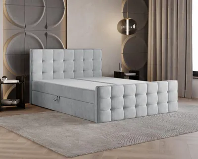 Produktbild von Coriano B&B Home Boxbett Coriano, 120x200 cm, Grau, ruhige Formensprache und wohnliche Ausstrahlung für moderne und klassische Schlafzimmer